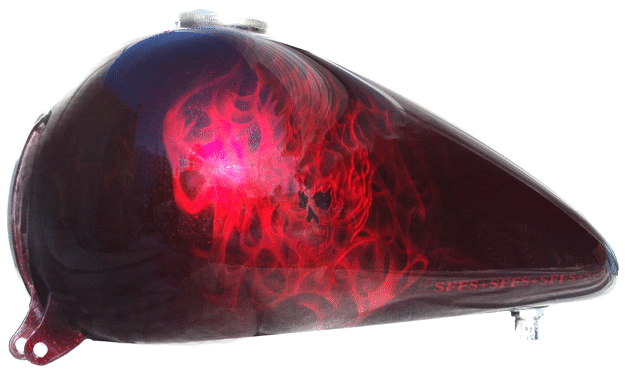 real flames w/ skull